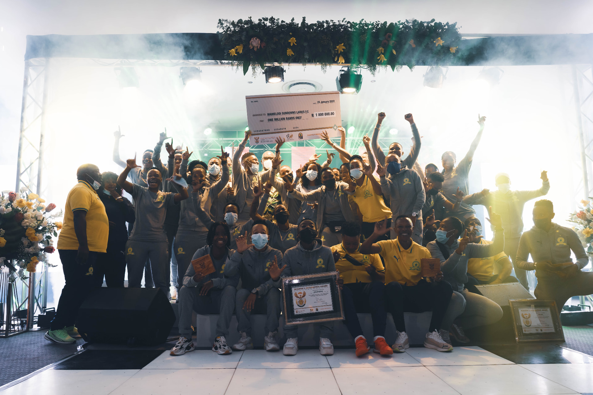 Sundowns Recognition of Excellence Awards — team celebration