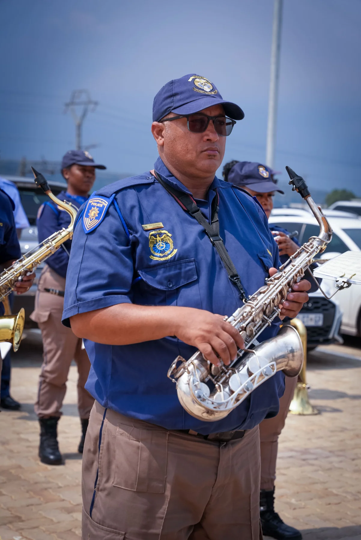 Police band saxophonist