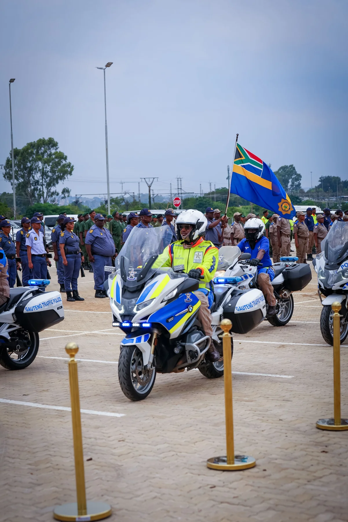 Traffic police motorcycle procession