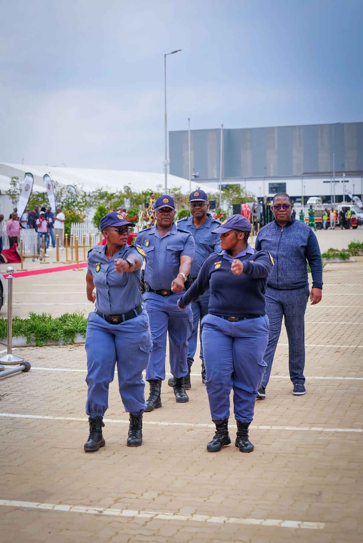 Officers leading the ceremonial procession